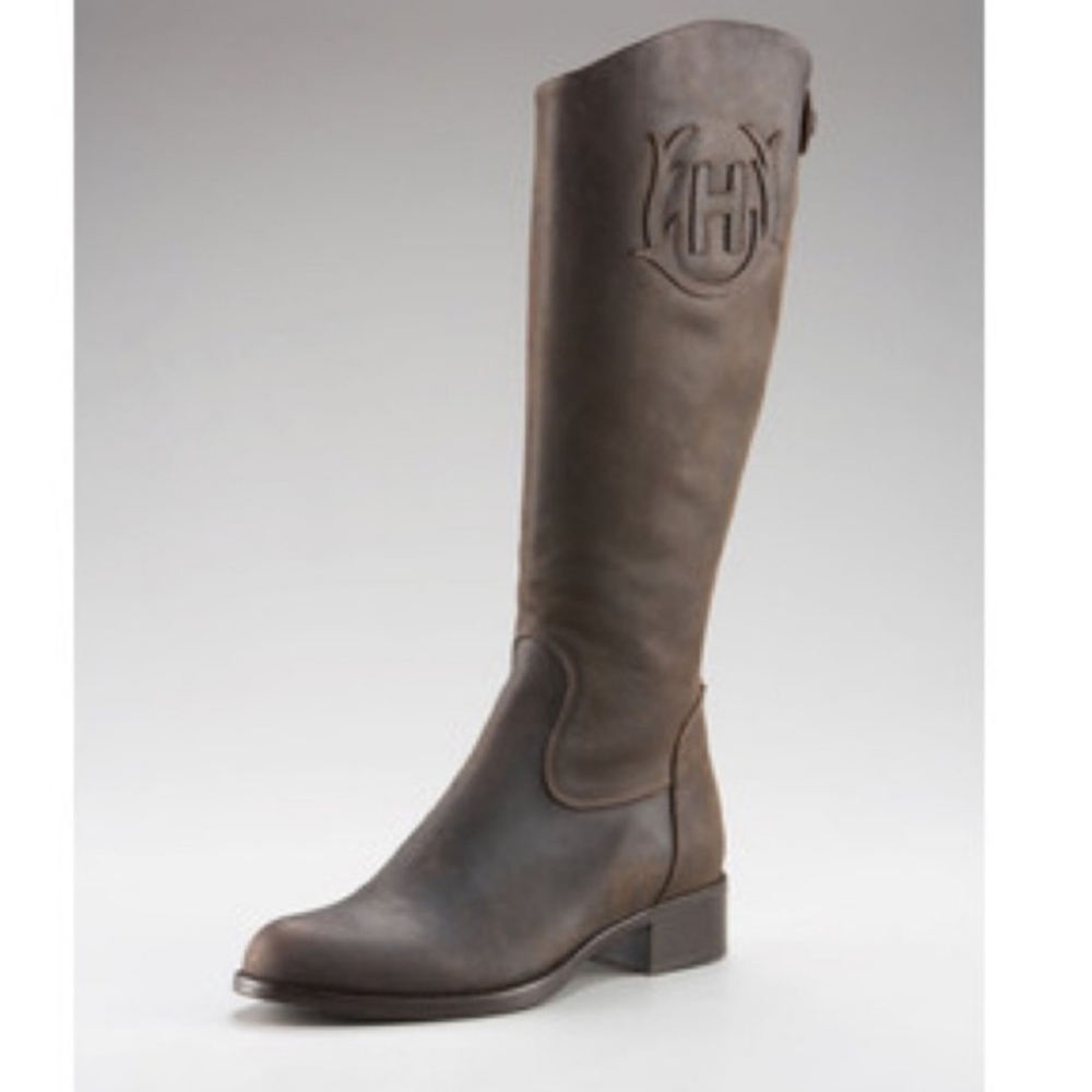 Hunter Leather Crest Riding Boots. Made in Itay